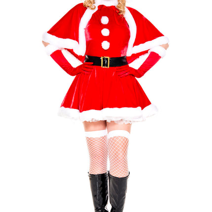 Secret Santa Claus Woman Short Dress Costume by Music Legs only at  TeeJayTraders.com