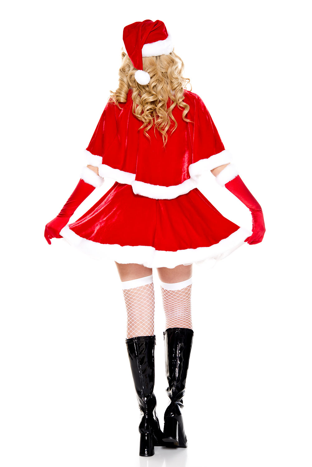 Secret Santa Claus Woman Short Dress Costume by Music Legs only at  TeeJayTraders.com - Image 2