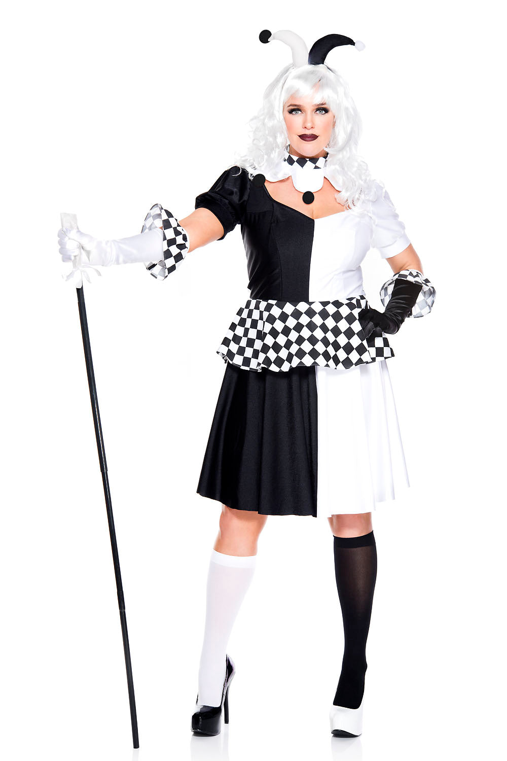 Plus Size Wicked Jester Woman Costume by Music Legs only at  TeeJayTraders.com