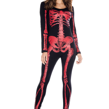 Skeleton Print Women Catsuit Red by Music Legs Costumes only at  TeeJayTraders.com