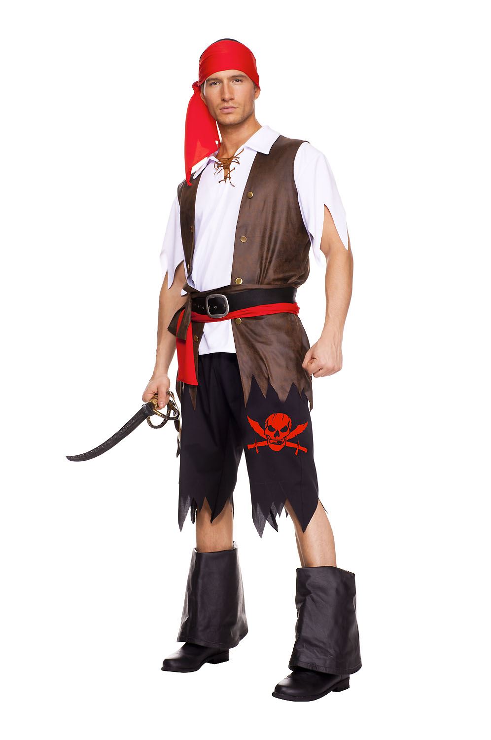 Buccaneer Pirate Men Costume by Music Legs only at  TeeJayTraders.com - Image 3