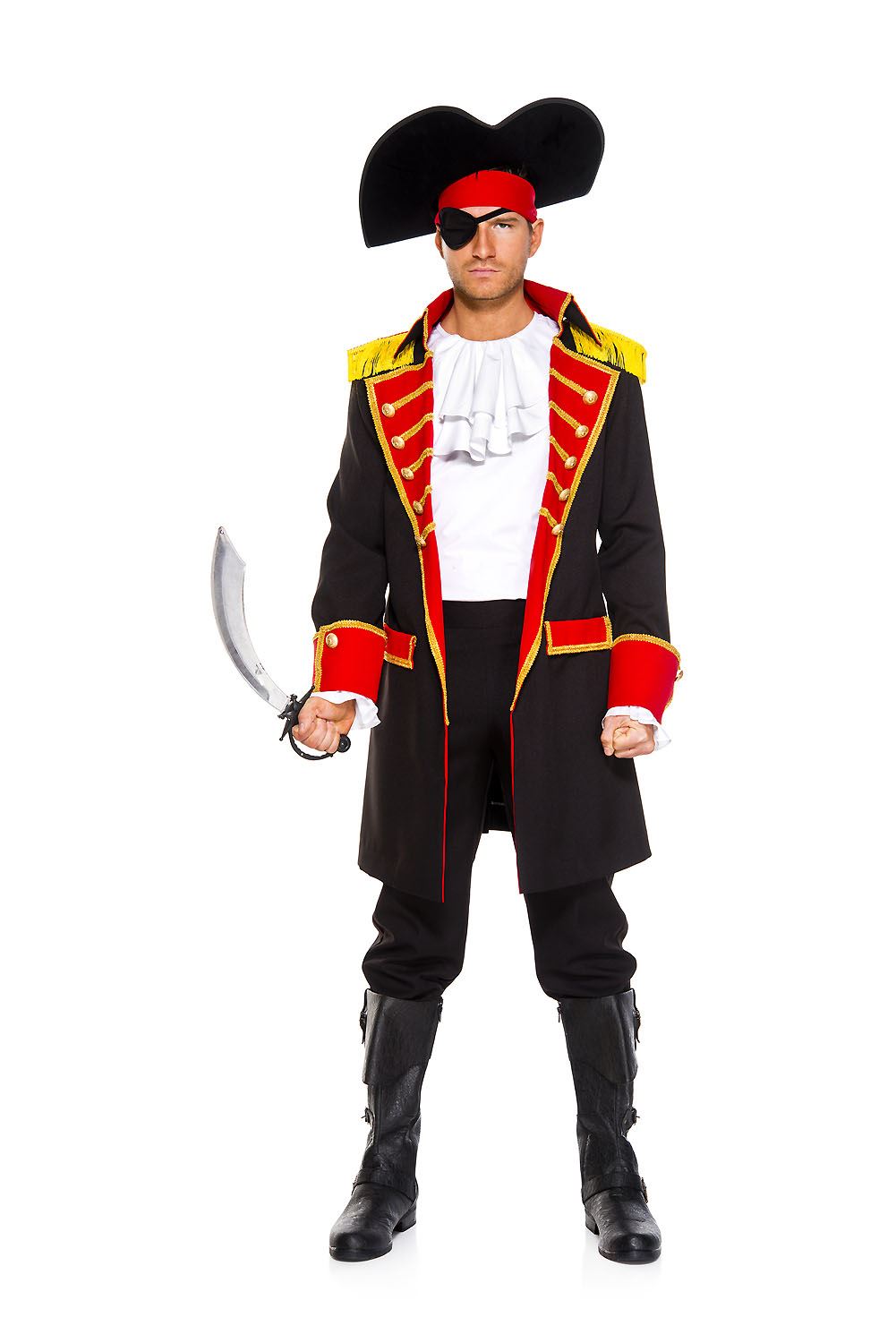 Pirate Captain Men Costume by Music Legs only at  TeeJayTraders.com