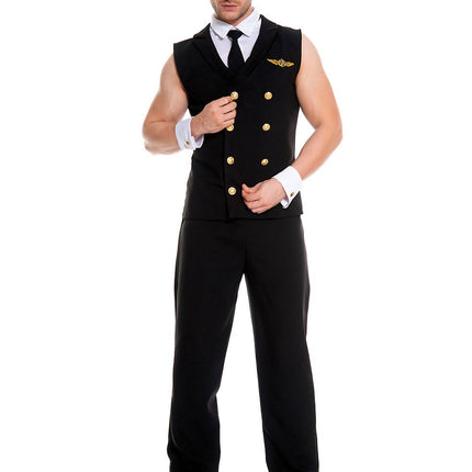 Airline Pilot Men Costume Black by Music Legs only at  TeeJayTraders.com - Image 3