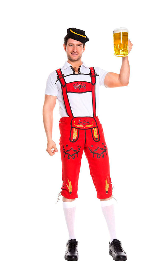 German Beer Men Red Costume by Music Legs only at  TeeJayTraders.com