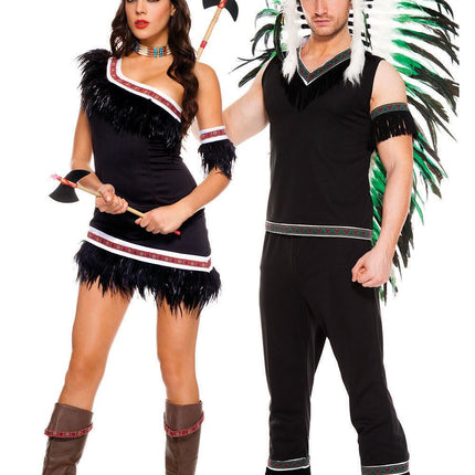 Cherokee Warrior Indian Men Costume by Music Legs only at  TeeJayTraders.com - Image 3