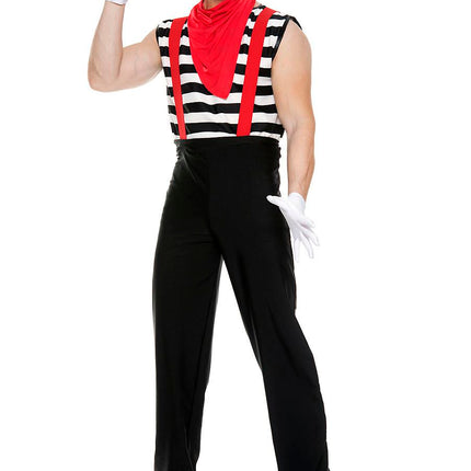 Silent Mime Men Costume by Music Legs only at  TeeJayTraders.com