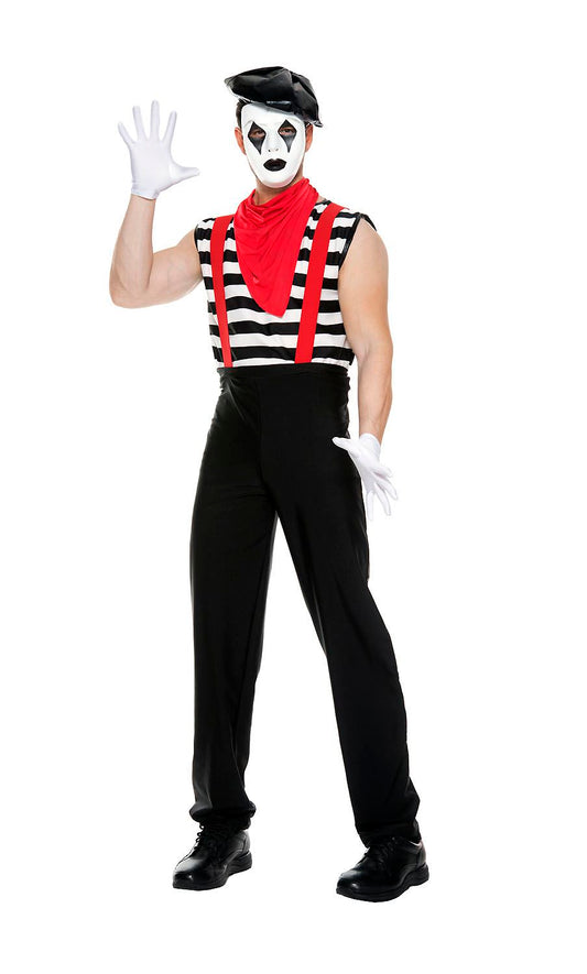 Silent Mime Men Costume by Music Legs only at  TeeJayTraders.com