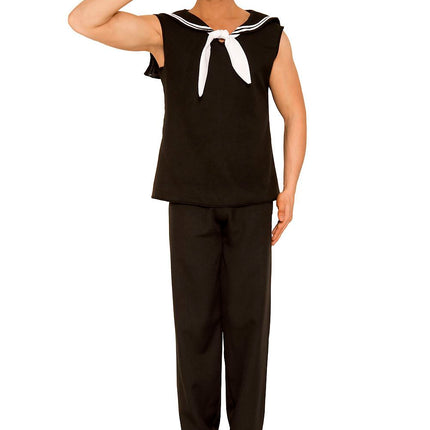 Sailor Black White Men Costume by Music Legs only at  TeeJayTraders.com