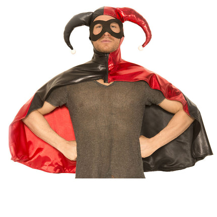 Men Harley Jester Hooded Cape with Mask by Music Legs only at  TeeJayTraders.com