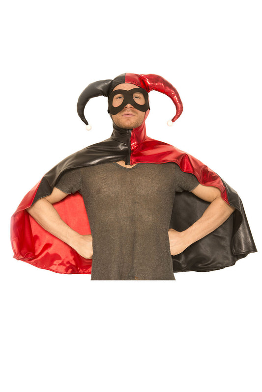 Men Harley Jester Hooded Cape with Mask by Music Legs only at  TeeJayTraders.com