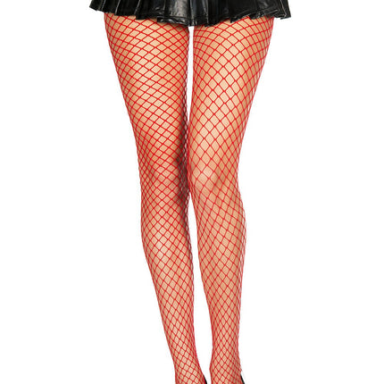 Mini Diamond Net Pantyhose Red by Music Legs only at  TeeJayTraders.com