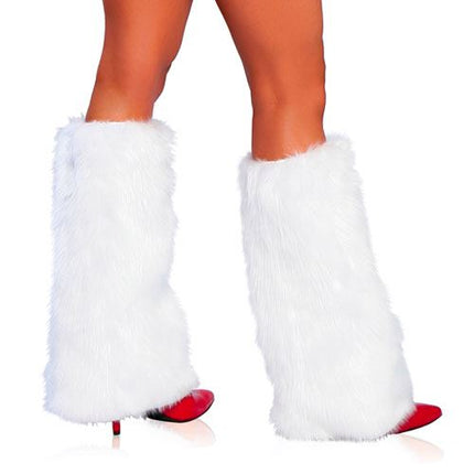 Deluxe Furry White Leg Warmers by Roma Costumes only at  TeeJayTraders.com