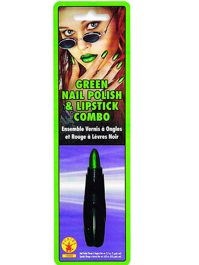 Green Nail Polish And Lipstick Combo by Rubies Costumes only at  TeeJayTraders.com