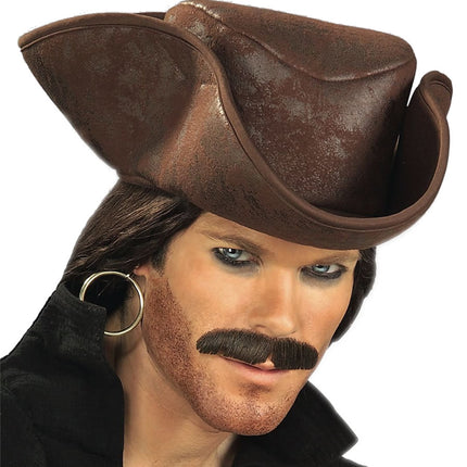 Brown Caribbean Pirate Hat by Rubies Costume only at  TeeJayTraders.com
