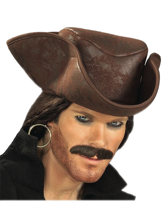 Brown Caribbean Pirate Hat by Rubies Costume only at  TeeJayTraders.com