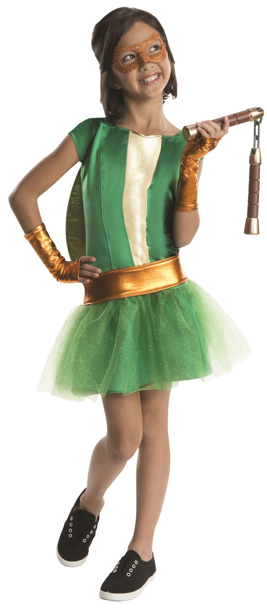 Michaelangelo Ninja Turtle Girls Costume by Rubies only at  TeeJayTraders.com