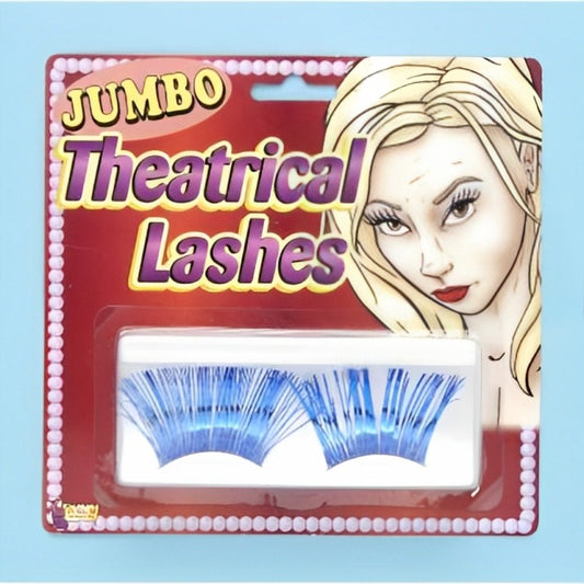 Blue Jumbo Theatrical Women Eye Lashes by Halloween Resource Center only at  TeeJayTraders.com