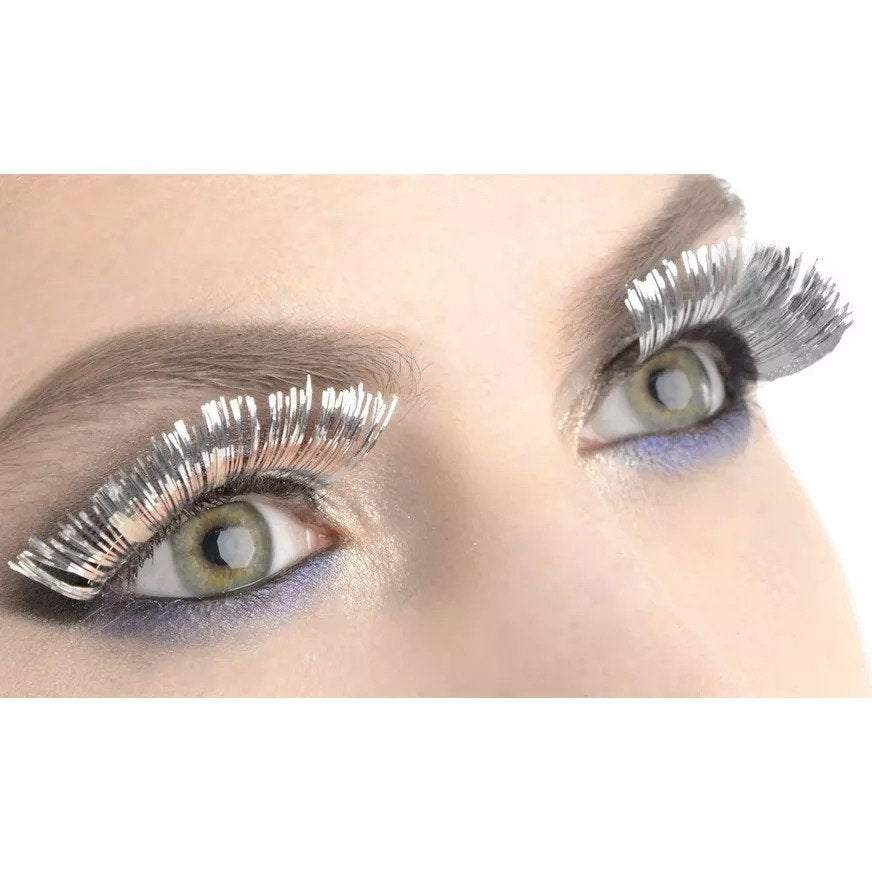 Jumbo Silver Burlesque Women Eyelashes by Halloween Resource Center only at  TeeJayTraders.com