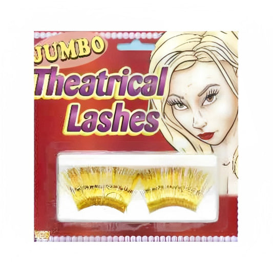 Gold Jumbo Theatrical Women Eye Lashes by Halloween Resource Center only at  TeeJayTraders.com