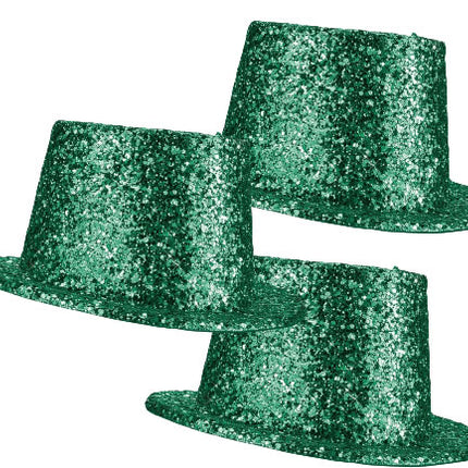 Glitter Top Hat Green by Rubies only at  TeeJayTraders.com