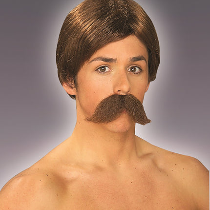 Burt Wig And Moustaches Brown by Rubies only at  TeeJayTraders.com