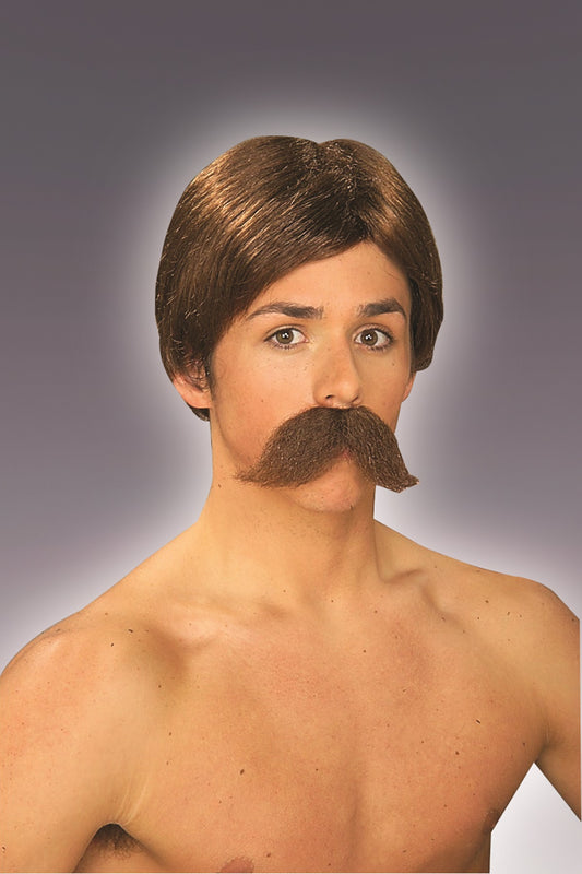 Burt Wig And Moustaches Brown by Rubies only at  TeeJayTraders.com