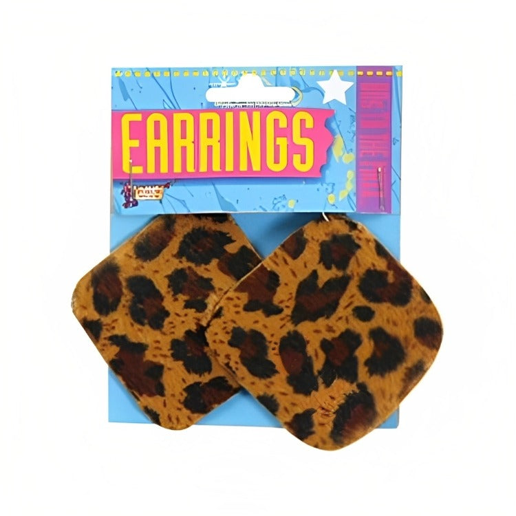 Retro Wildcat Leopard Print Women Earrings by Halloween Resource Center only at  TeeJayTraders.com