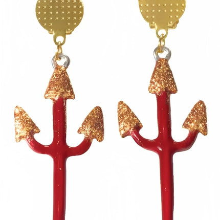 Devil Temptation Women Pitchfork Earrings by Halloween Resource Center only at  TeeJayTraders.com