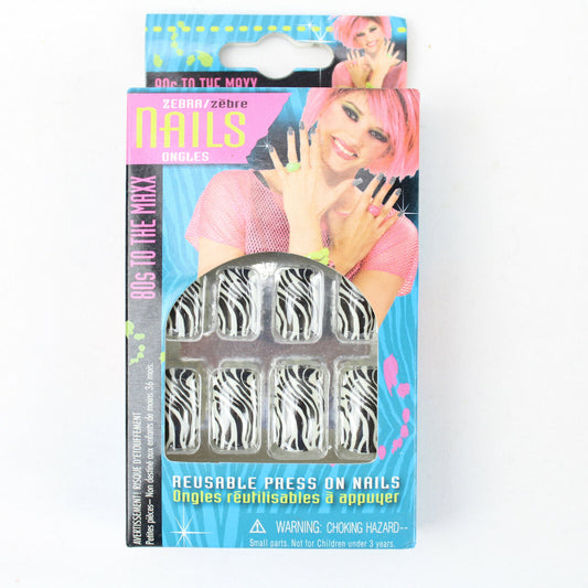 Retro Zebra Fingertips Women Nails by Halloween Resource Center only at  TeeJayTraders.com