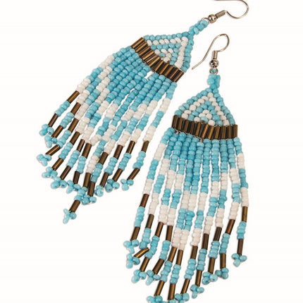 Beadwork Earring Blue by Rubies only at  TeeJayTraders.com