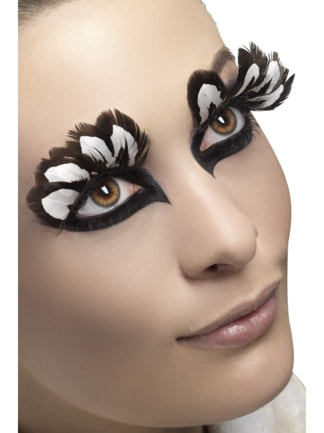 Feather Eye Lashes Brown by Smiffy Costumes only at  TeeJayTraders.com