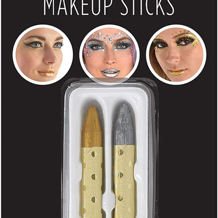 Makeup Sticks Accessory Kit Silver Gold by Amscan only at  TeeJayTraders.com