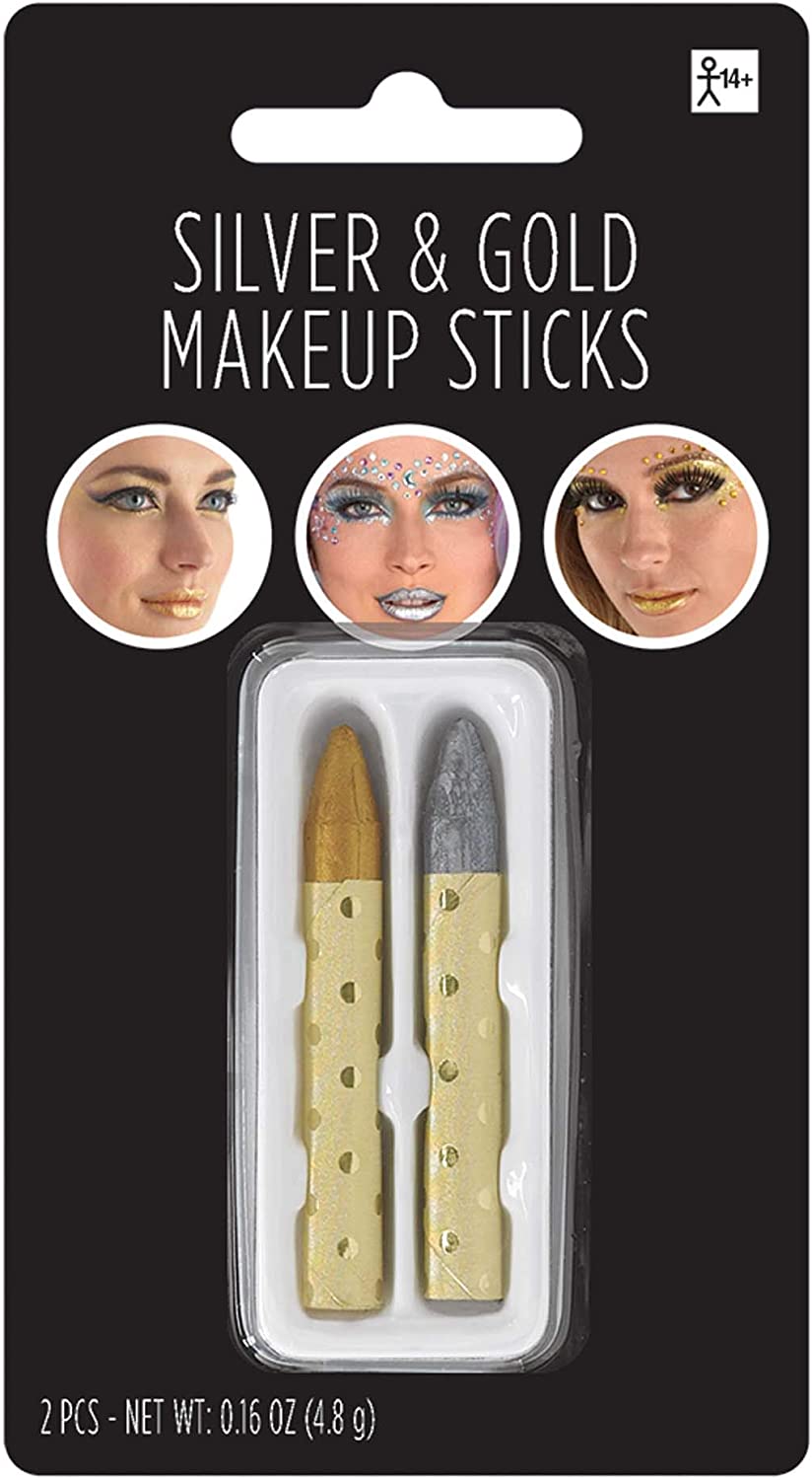 Makeup Sticks Accessory Kit Silver Gold by Amscan only at  TeeJayTraders.com