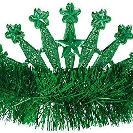 Stars Gem and Tinsel Fringed Crown Green Tiara by Amscan only at  TeeJayTraders.com