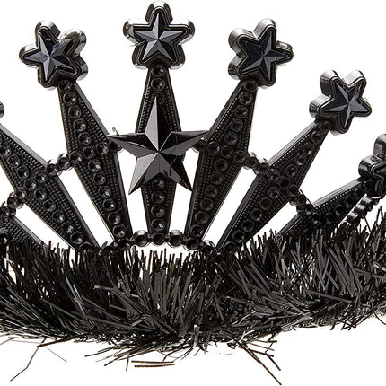 Stars Gem and Tinsel Fringed Crown Tiara Black by Amscan only at  TeeJayTraders.com