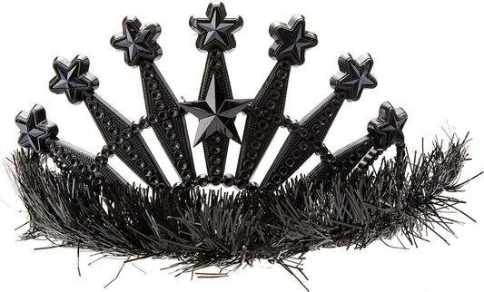 Stars Gem and Tinsel Fringed Crown Tiara Black by Amscan only at  TeeJayTraders.com