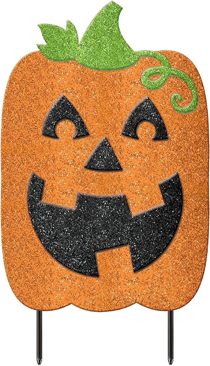 Jack-O-Lantern Yard Stake Orange by Amscan only at  TeeJayTraders.com