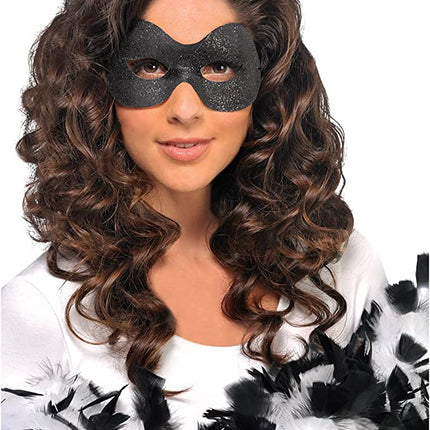 Black Glitter Domino Mask by Amscan only at  TeeJayTraders.com