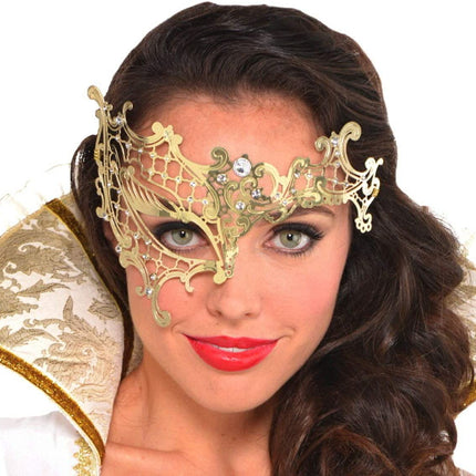 Gold Filigree Half Mask by Amscan only at  TeeJayTraders.com