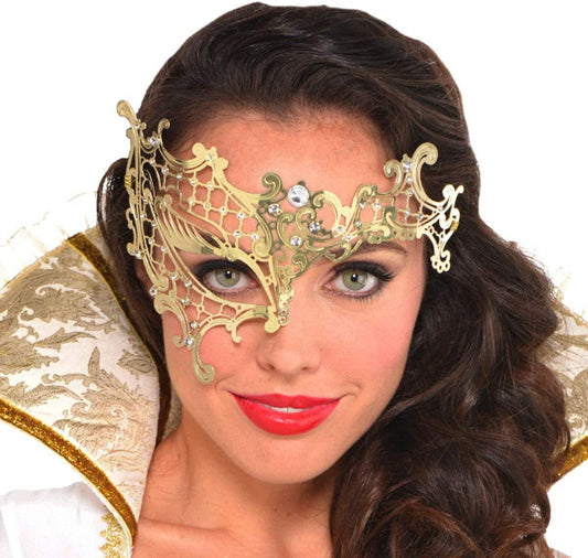 Gold Filigree Half Mask by Amscan only at  TeeJayTraders.com