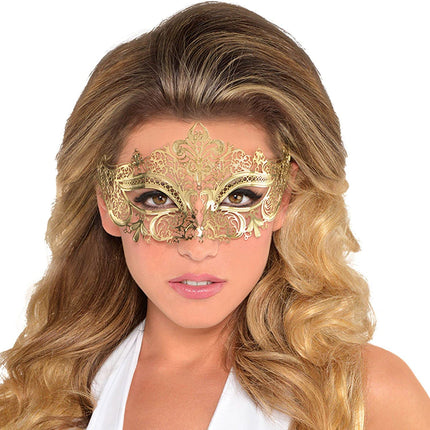 Gold Filigree Masquerade Mask by Amscan only at  TeeJayTraders.com