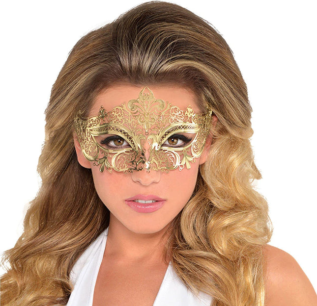 Gold Filigree Masquerade Mask by Amscan only at  TeeJayTraders.com