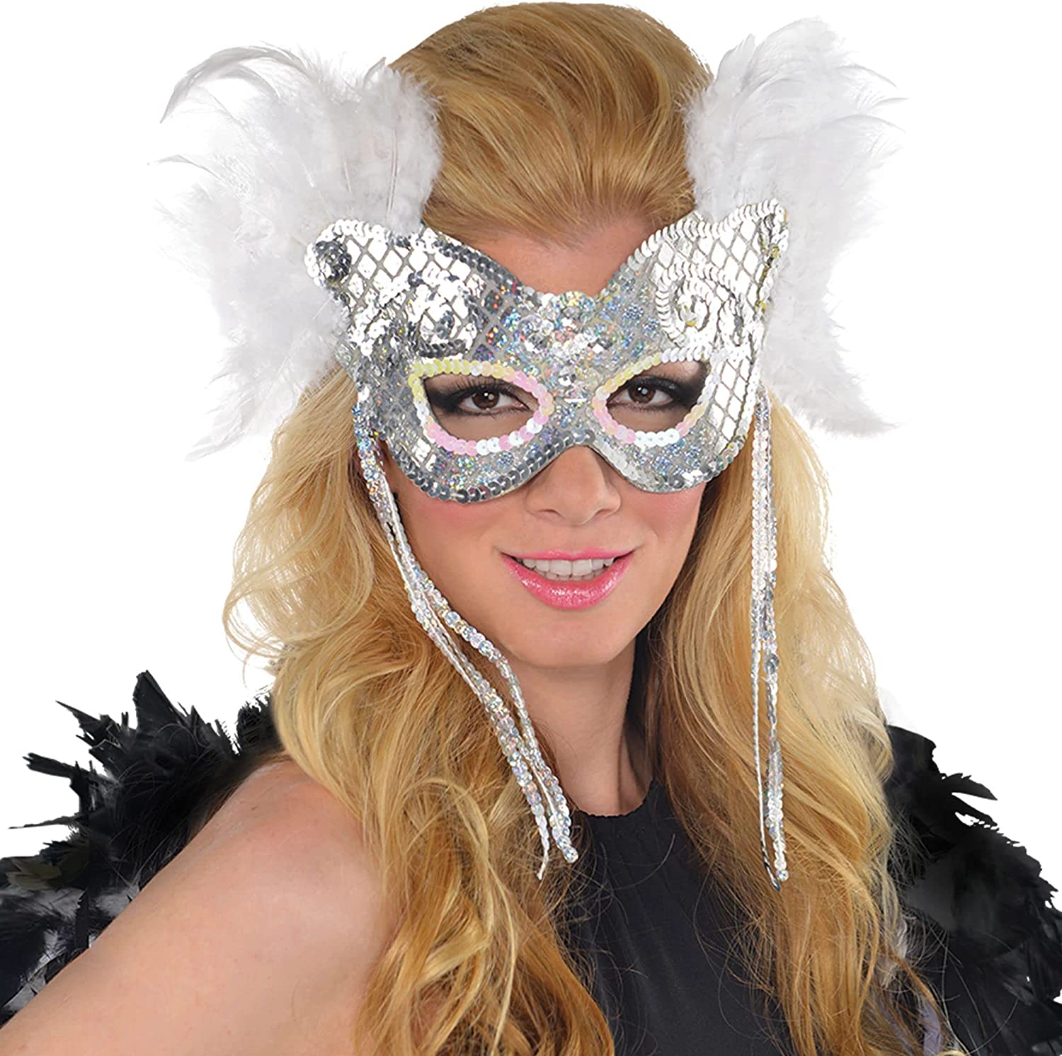 Sparkling Ice Feather Mask by Amscan only at  TeeJayTraders.com