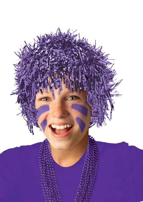 Purple Tinsel Fun Wig by Amscan only at  TeeJayTraders.com