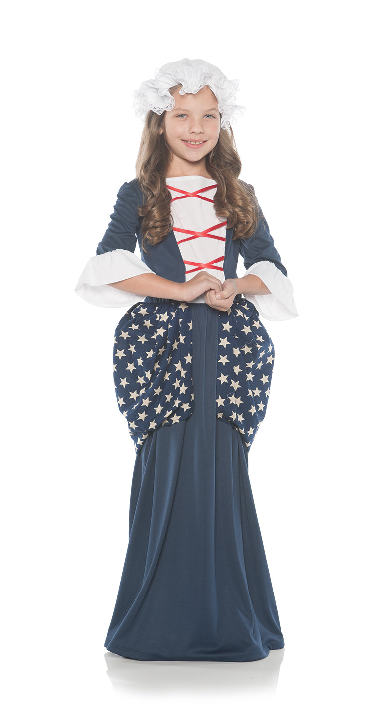 Betsy Ross Girls Colonial Costume by Underwraps Costumes only at  TeeJayTraders.com