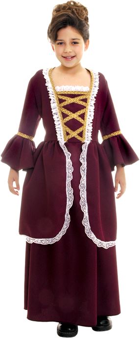 Kids Colonial Girl Costume by Underwraps Costumes only at  TeeJayTraders.com