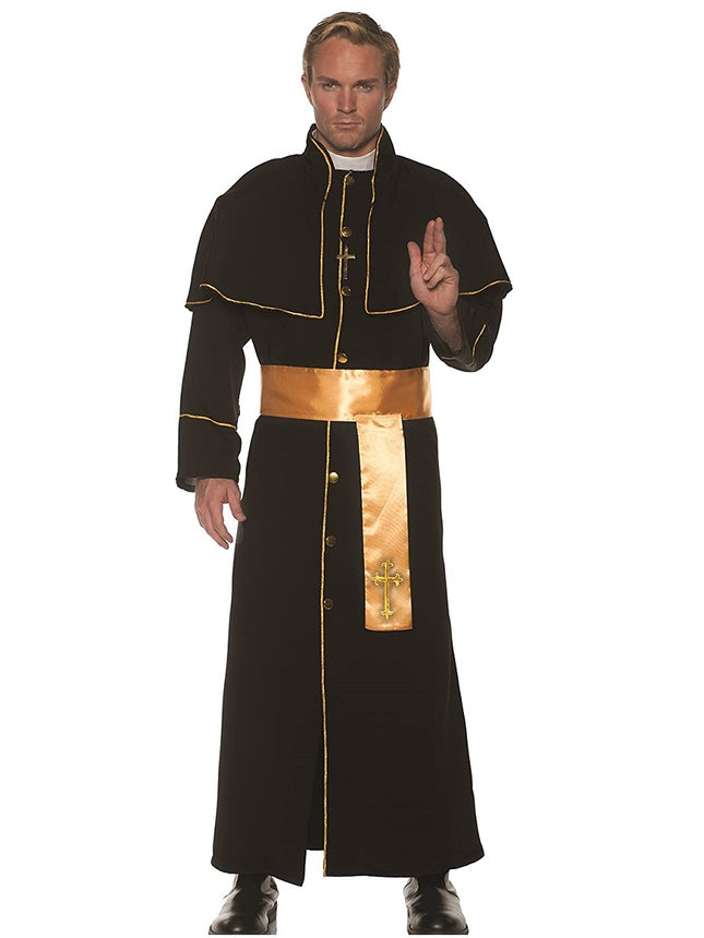 Adult Mens Religious Priest Deluxe Costume Black by Underwraps only at  TeeJayTraders.com