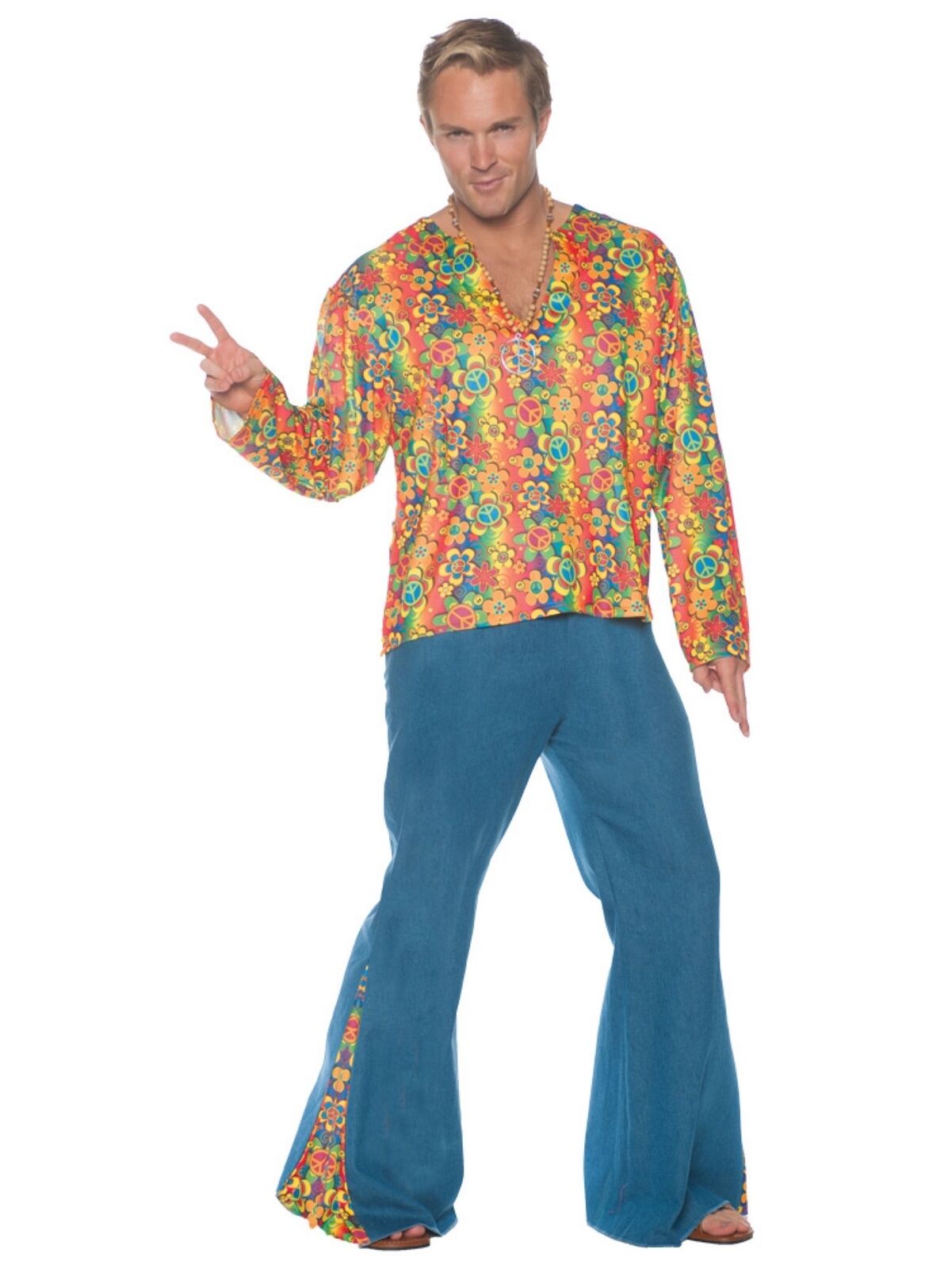 Boogie Down Retro Hippie Plus Size Men Costume by Underwraps Costumes only at  TeeJayTraders.com