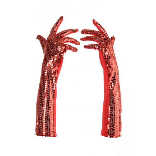 Red Sequin Gloves Adult by Underwraps Costumes only at  TeeJayTraders.com