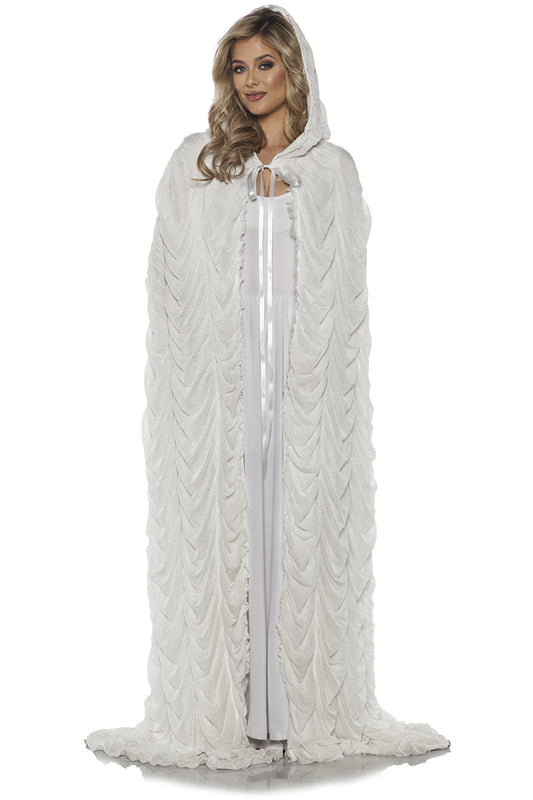 Double Layered Hooded Women Coffin Cape White by Underwraps Costumes only at  TeeJayTraders.com